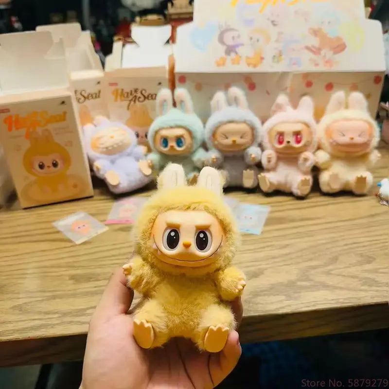 Labubu Macaroon Sit Party Vinyl Face Blind Box – 1st & 2nd Generation Plush Doll Decorative Gift Surprise