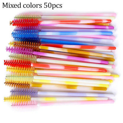50PCS Reusable Eyelash Brushes – Mascara Wands Spoolers for False Lashes & Eyelash Extensions