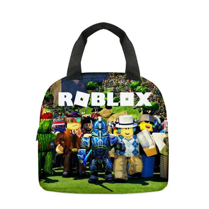 Roblox Game Lunch Bag – Cartoon School Meal Bag with Thermal Insulation, Portable Food Storage for Kids, Children’s Gift