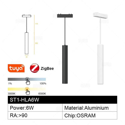 Smart Home Tuya Dimming 6mm Ultra-Thin Ceiling Mount Magnetic Track Light, 48V Slim Surface Mounted Linear Light