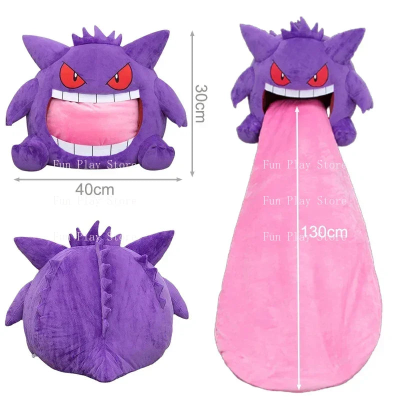 Pokemon Gengar Big Tongue Plush – Large Anime Sleep Pillow & Nap Blanket, Dual-Purpose Stuffed Toy Doll