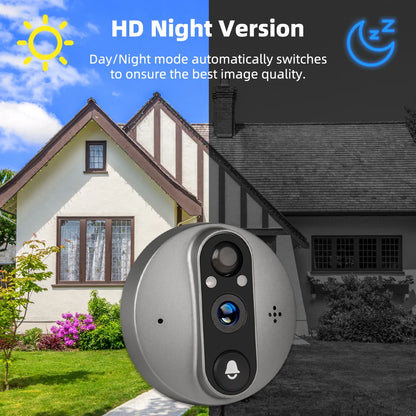 3MP Smart Life Tuya WiFi Doorbell — 1080P Peephole Camera, 5000mAh Battery, PIR Motion Sensor, IR, Alexa & Google Compatible