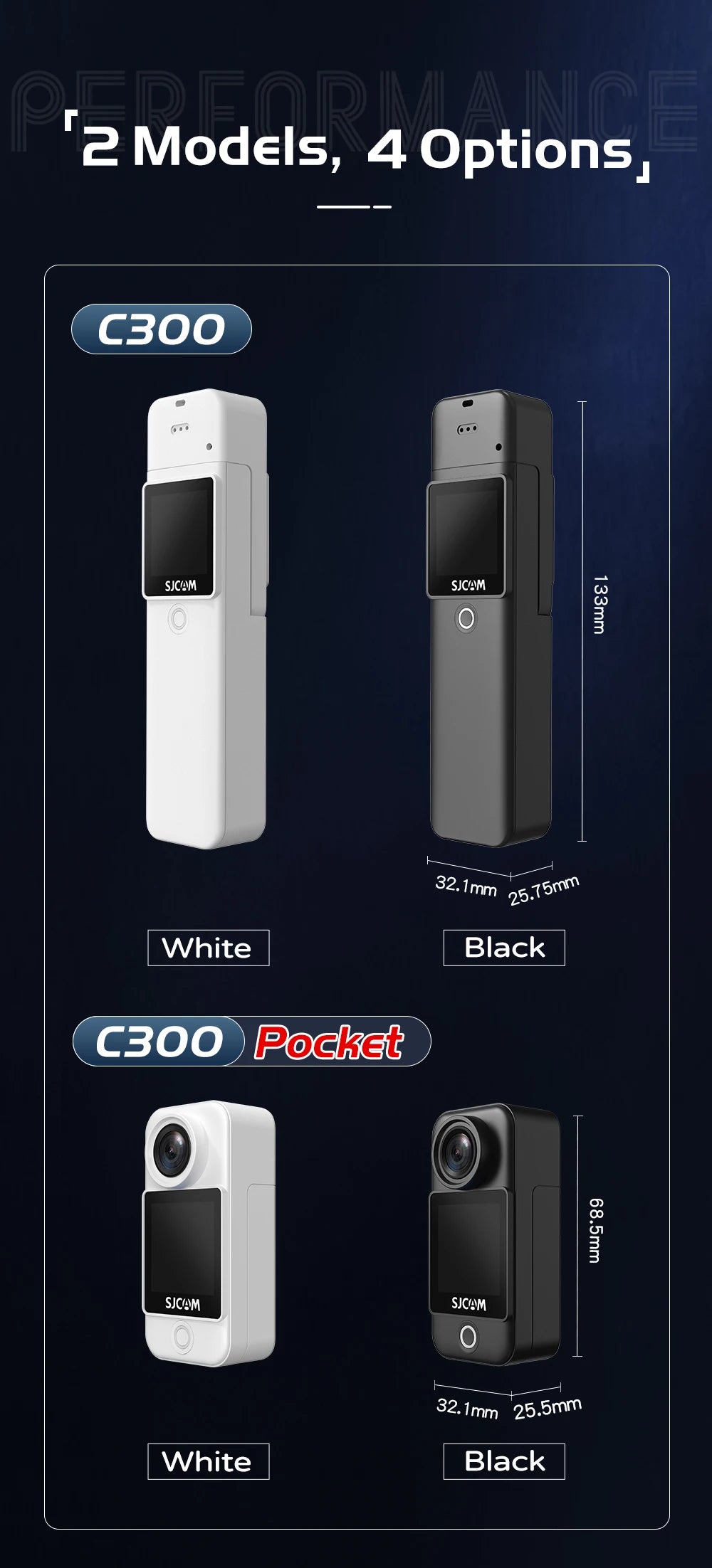 SJCAM C300 4K Action Camera – 30FPS Pocket Sports Cam with 6-Axis GYRO Stabilization, Long Battery, 5G WiFi, and Remote Control