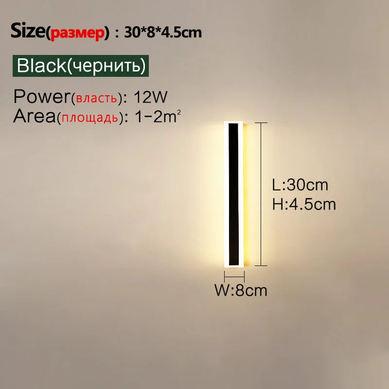 Outdoor Wall Lamp – IP65 Waterproof LED Long Corridor & Staircase Light, Balcony, Villa & Garden Entrance Lighting