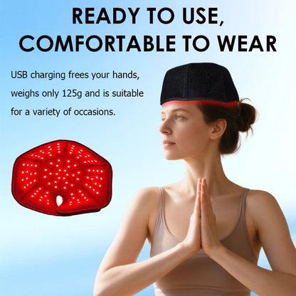 Red Light Therapy Hair Growth Cap – 660nm & 850nm Infrared Device for Hair Loss Treatment with USB Charging