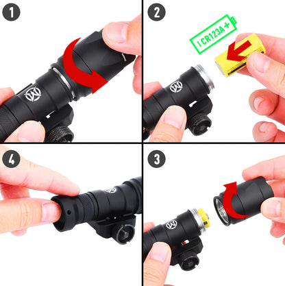 WADSN Airsoft M600C/M600/M300 Tactical Scout Light – AR15 Rifle LED Flashlight, Hunting Spotlight, 20mm Rail Mount