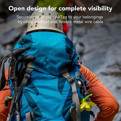 Apple AirTag Secure Holder – Wire Cable Lock Case Keychain for Keys, Luggage Tags, and Key Rings