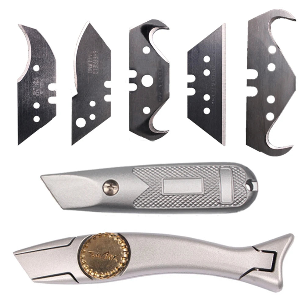 Heavy Duty Trapezoidal Hook Cutting Knife - Ideal for Cable Peeling, Carpet, Wallboard, Stone, Wood, Plastic, and Fiberboard Cutting