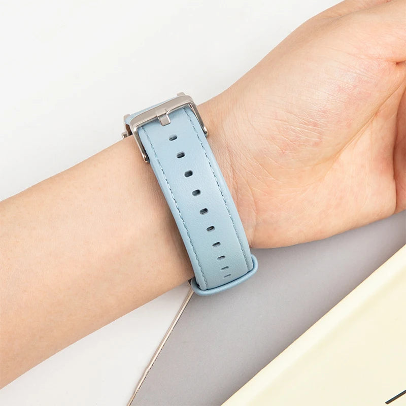 Genuine Leather Strap for Huawei Band 8/9 – Fashionable Watch Band Loop with Clasp for Men & Women