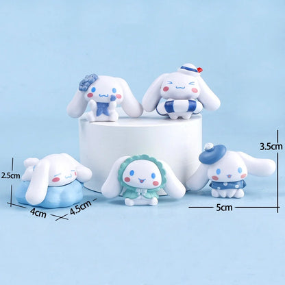 New 5pcs Sanrio Cinnamoroll Action Figures – Kawaii Anime Toy Set for Tabletop Decoration & Kids Gifts