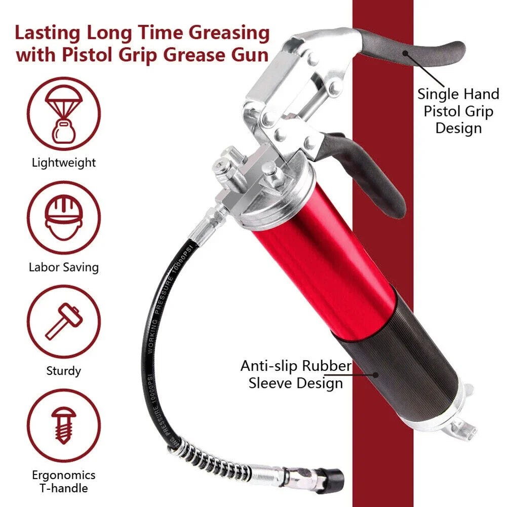 Manual Grip Grease Gun – 400CC Aluminum Alloy Mini Grease Injector, 60 ...