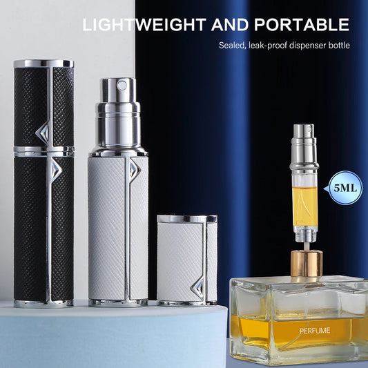 Louischanzl Premium PU Leather Perfume Sprayer – 5ml Travel Atomizer Bottle for Tight-Sealing Fragrance