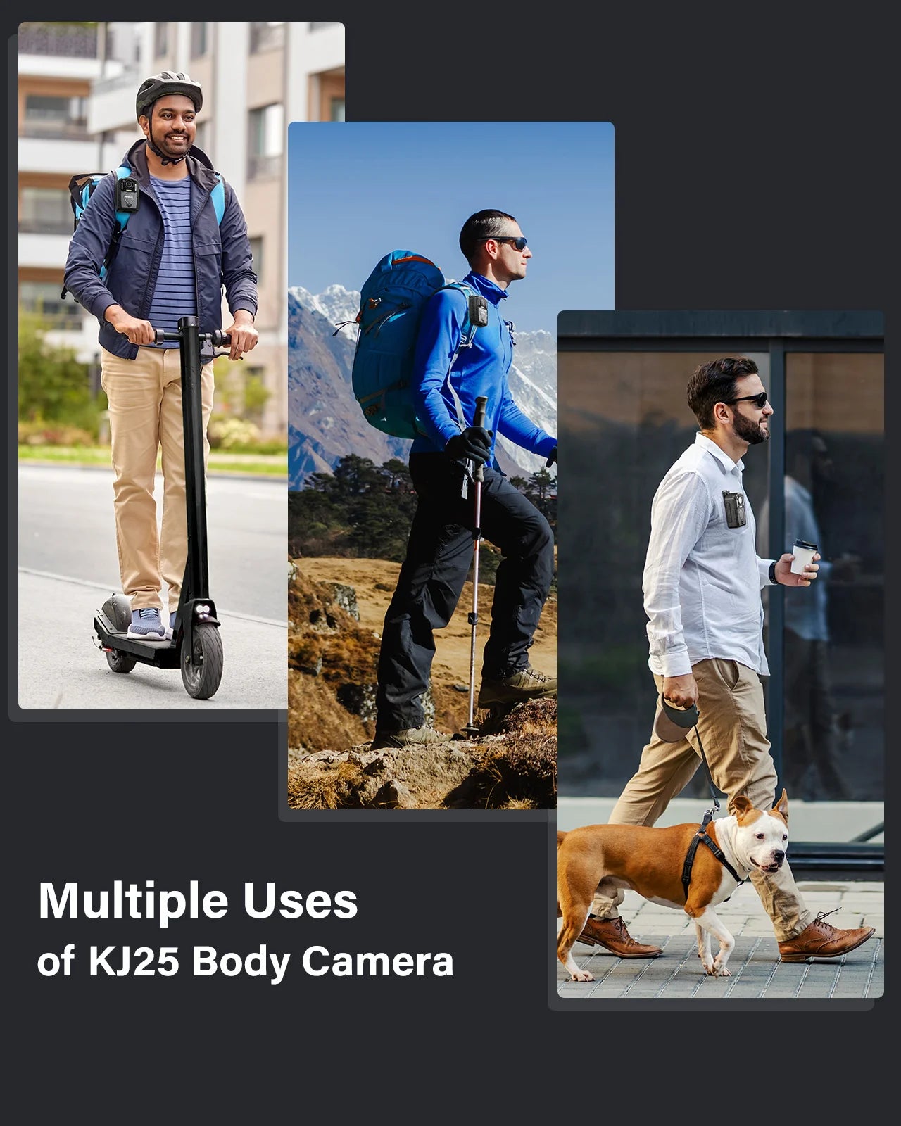 BOBLOV KJ25 1080p Body Camera — 3000mAh Night Vision Camcorder with 13H Recording, Police & Law Enforcement Camera, Ideal for Hiking & Riding