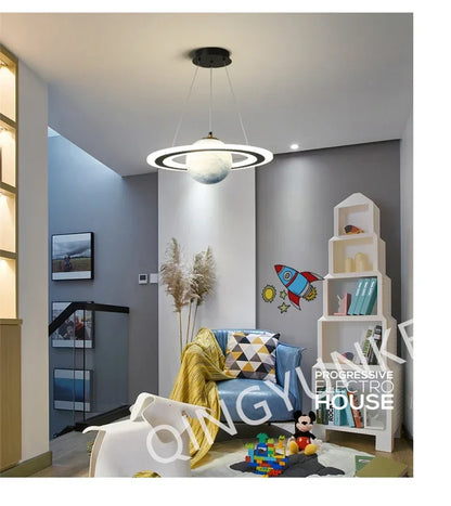 Acrylic Planet Pendant Lamp – Space Star Hanging Light for Living Room, Bedroom, Kitchen & Kids Room, E27 Bulb Compatible