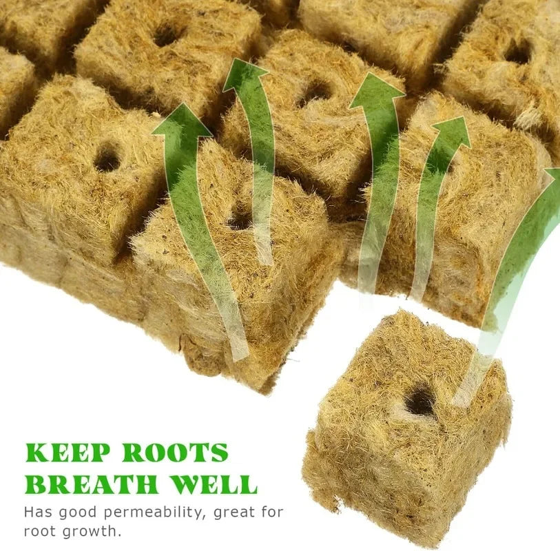 Seedling Grow Cubes — Stonewool Soilless Hydroponic Blocks for Vegetable & Plant Growing