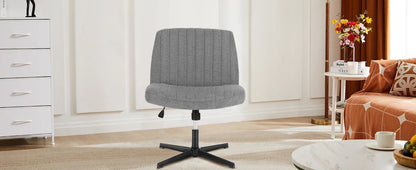 Armless Criss Cross Legged Swivel Office Chair - Wide Desk Chair Without Wheels