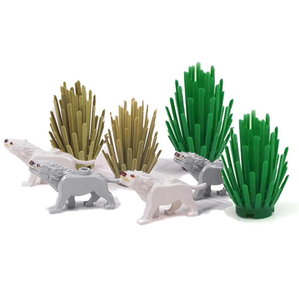 MOC Animal Scene Building Blocks – Zoo & Wildlife DIY Toy Bricks with Ducks, Cats, Dogs, Penguins, Eagles, Wolves, Bears, Deer, Sharks, Snakes, Mice, Sheep (K055)