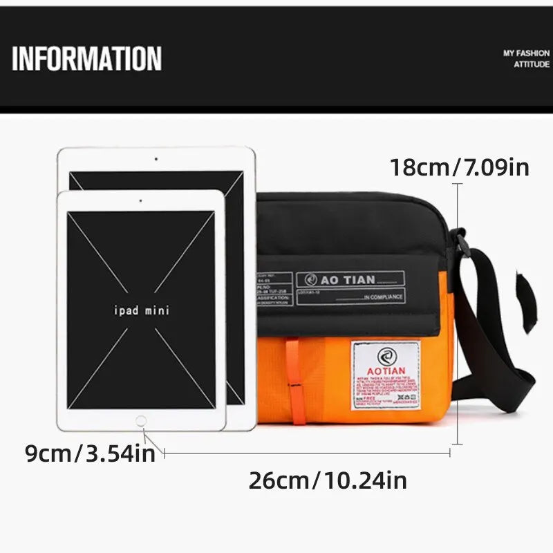 New Horizontal Shoulder Bag | Outdoor Leisure Messenger Handbag | Fashion Nylon Color Contrast Bag