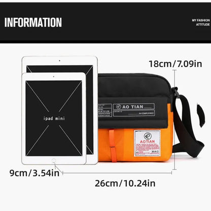 New Horizontal Shoulder Bag | Outdoor Leisure Messenger Handbag | Fashion Nylon Color Contrast Bag