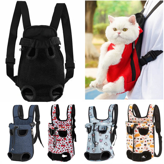 Adjustable Cat Carrier Bag – Double Shoulder Pet Backpack, Portable Travel, Outdoor, Camping & Hiking Bag for Cats and Small Dogs