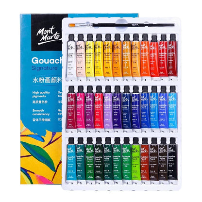 High-Quality Gouache Paint Set: 12/18/24 Colors for Professional Artist Painting - Washable Watercolor, 6/12ML Tubes - Student Exam Art Supplies