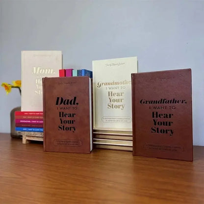 " Mom, I Want to Hear Your Story " Leather Memory Book – A Father’s Guided Journal for Sharing Life Stories
