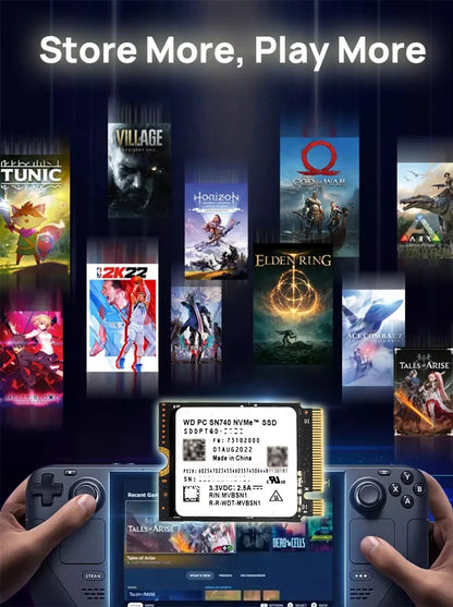 Western Digital WD SN740 1TB/2TB SSD – M.2 2230 Gen4 PCIe 4.0x4 NVMe Solid State Drive for Steam Deck & Surface Pro X