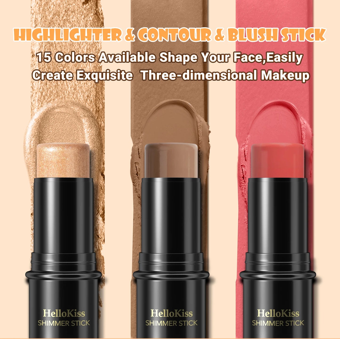 Face Brown Bronzer Contour Stick - Foundation Makeup Pen, Long-Lasting Smooth Contour, Shadow Blusher & Highlight Concealer Cosmetics