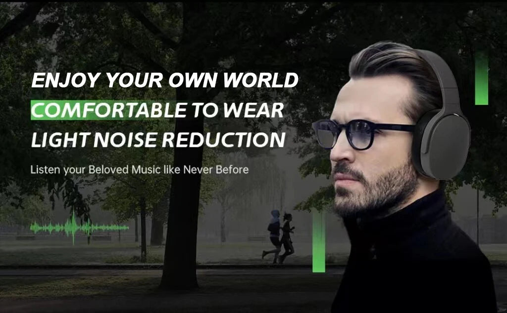 #P2961 Wireless Bluetooth 5.3 Headphones – Over-Ear HiFi Stereo Sports Earphones with TF/AUX Music Player & HD Mic