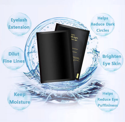 50 Pairs UV Black Hydrogel Eye Gel Patches | Eyelash Extension Padding & Makeup Stickers | Under Eye Gel Pads