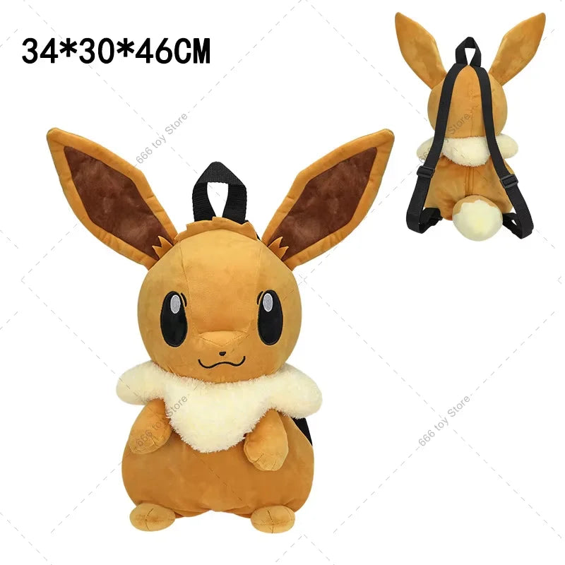 Pokémon Plush Backpack — Mimikyu, Eevee, Mew, Charmander, Gengar, Charizard, Piplup School Bag Gift for Kids & Adults