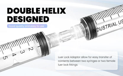 Double Helix Luer Syringe Connector – Sterile Transparent PP Pneumatic Parts, Leak-Proof Drug Guide Device (10/20/50/100pcs)