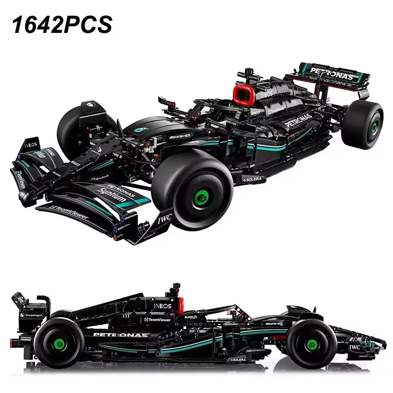 1642PCS F1 W14 E Performance Speed Car Building Blocks – Technical Vehicle Model, Compatible with 42171, DIY Toy Gift for Kids