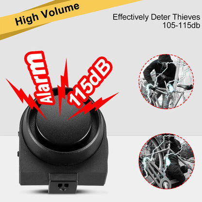 WSDCAM Bicycle Alarm – Waterproof Vibration Alarm with USB Charging & Remote Control, 110 dB Security for Bike & Motorcycle