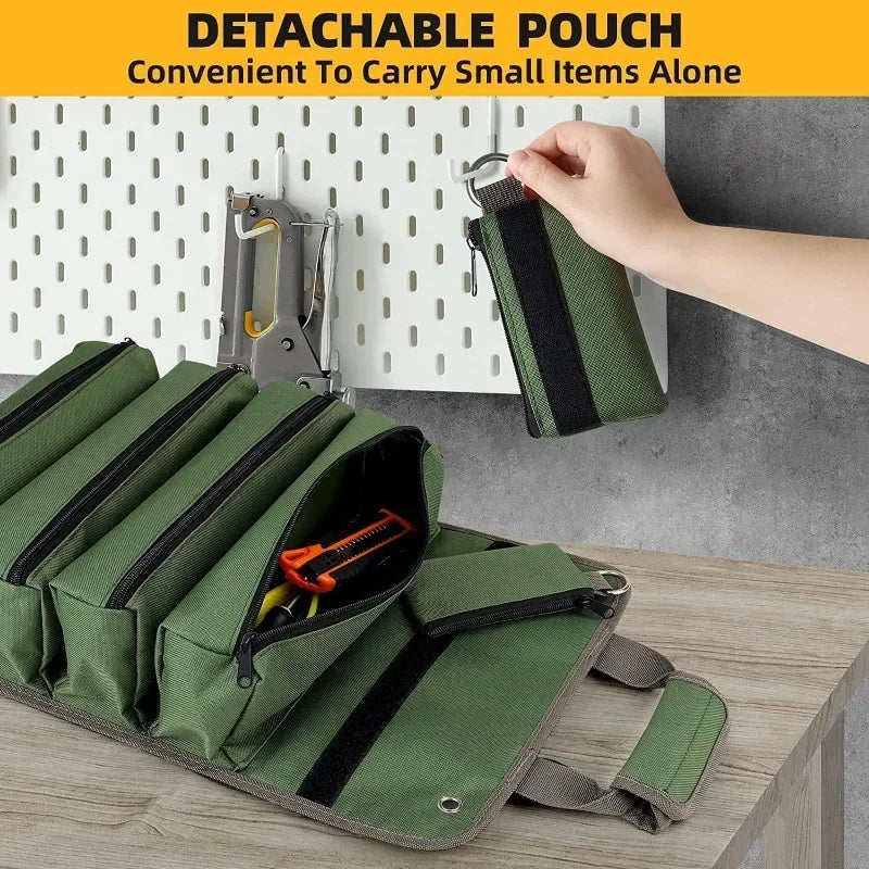Multi-Purpose Professional Tool Bag – High-Quality Multi-Pocket Roll-Up Hardware Tools Organizer, Portable Small Tool Pouch