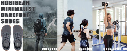 HOBIBEAR Wide-Toe-Box Barefoot Shoes for Men - Minimalist, Breathable, Comfortable Trail Walking Shoes