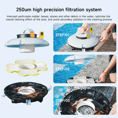 Lydsto Cordless Robotic Pool Cleaner - Automatic Swimming Pool Vacuum, Wireless Operation, Auto-Parking Feature
