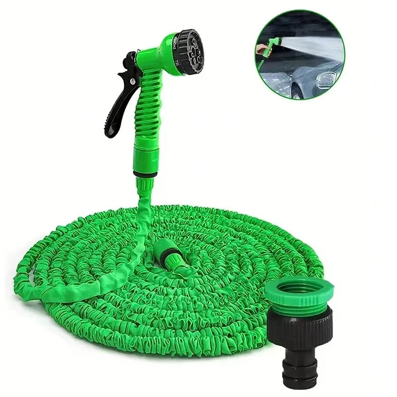 25FT–200FT Expandable Garden Hose – Lightweight Durable Watering Tool with 7-Function Spray Gun