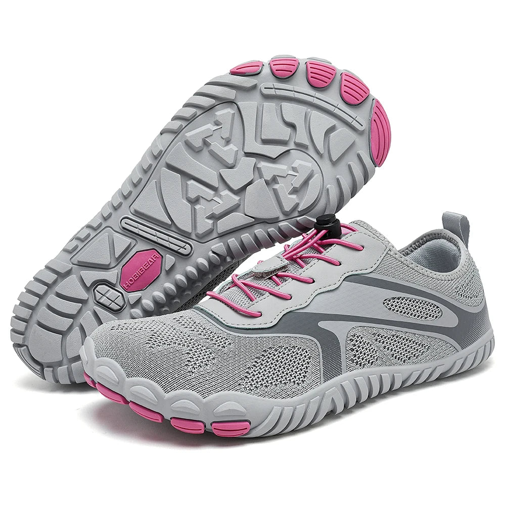 HOBIBEAR Unisex Barefoot Wide Toe Sneakers – Zero Drop Outdoor Running & Beach Walking Shoes with Elastic Band