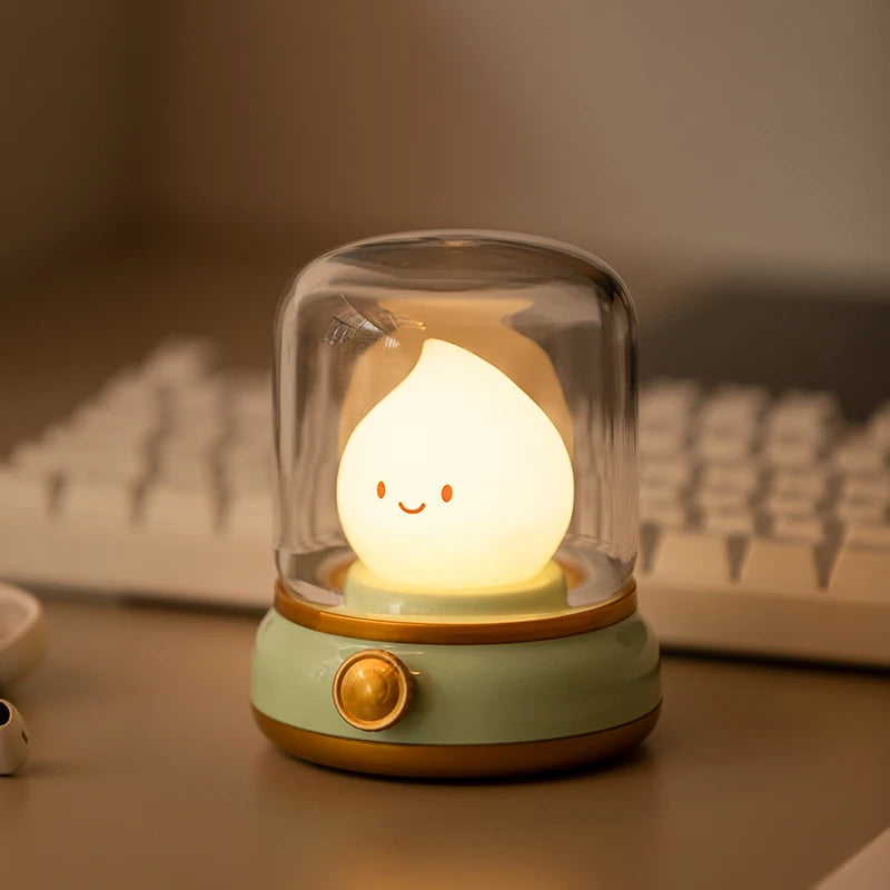 Mini Desktop LED Cute Night Lamp, USB Rechargeable Portable Cartoon Table Lamp for Coffee Bar, Home Decor & Hotel Bedroom