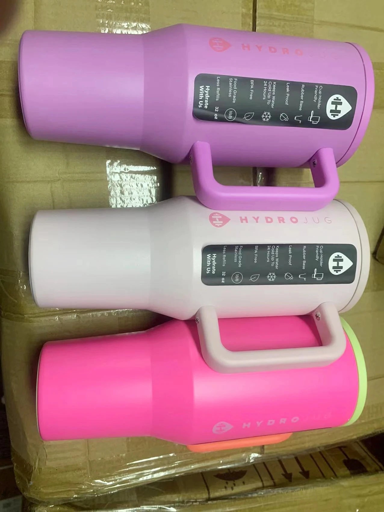 HydroJug 32oz/40oz Traveler Tumbler — Stainless Steel Vacuum Insulated Car Mug with Straw Lid & Double Wall Thermal Iced Design