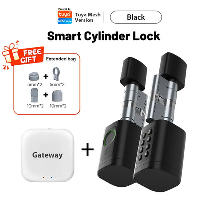 V1 Pro+ Smart Door Lock – TUYA App Adjustable Fingerprint, Password & RFID Cylinder for Home Security