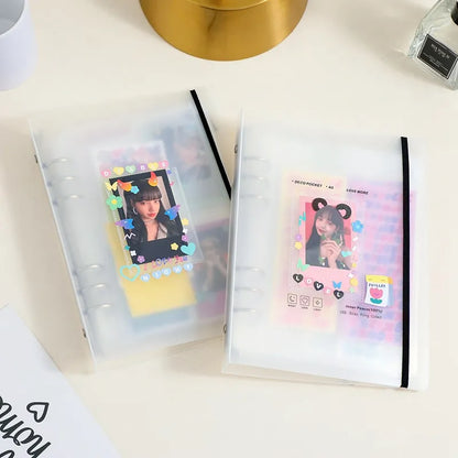 A5 Kpop Binder Photocards Holder Album - Heart Photo Card Collection for Students and School Stationery - Perfect Birthday Gift (3 Inch Album Included)