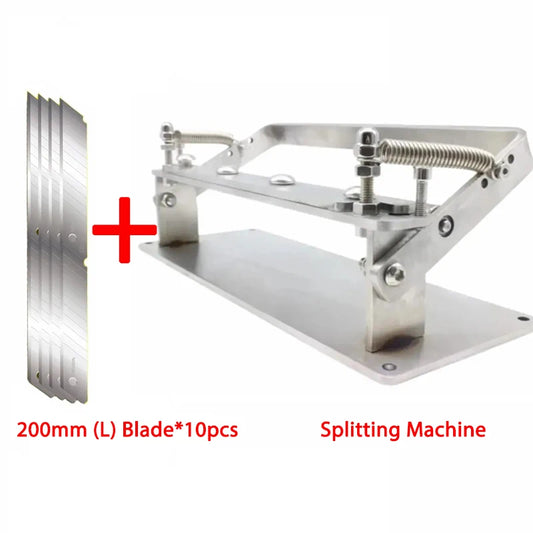 200mm Manual Leather Skiving Machine – Belt Strip Splitter & Thinning Tool for Cowhide DIY Craft