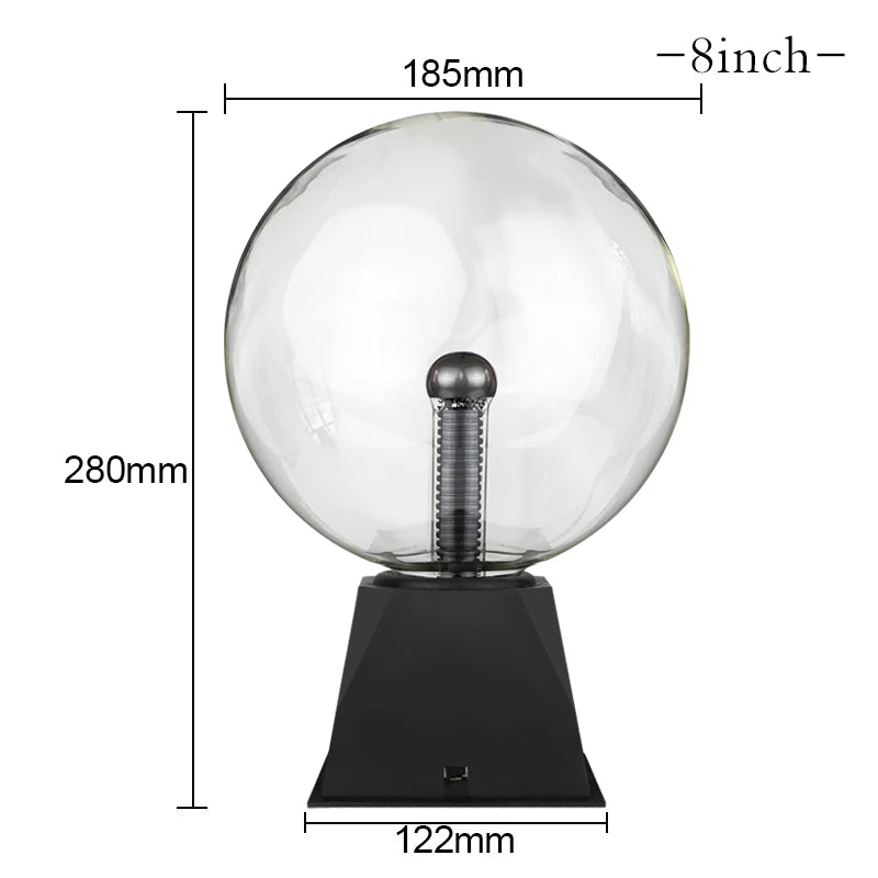 Magic Crystal Plasma Ball Lamp – LED Night Light for Kids, Bedroom & Gifts (3–8 Inch)