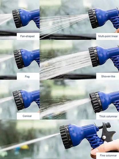 25FT–200FT Expandable Garden Hose – Lightweight Durable Watering Tool with 7-Function Spray Gun