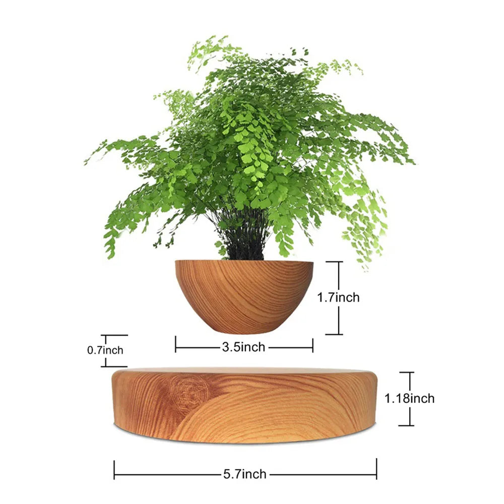 Levitating Air Bonsai Pot – Magnetic Floating Rotating Planter for Home Décor (Without Plants)
