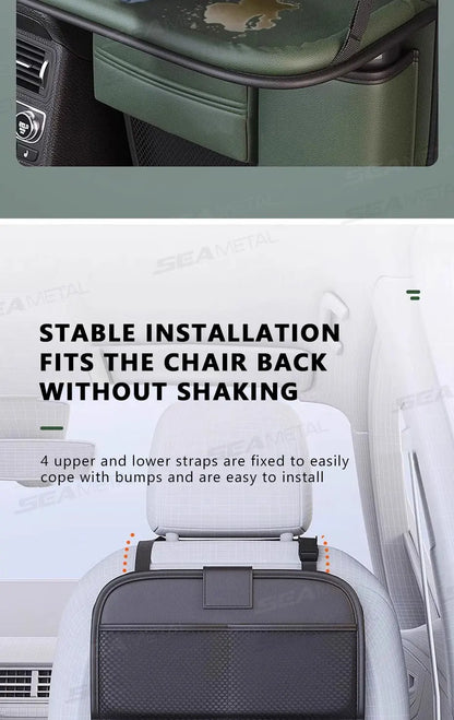 SEAMETAL Car Seat Back Organizer – Large Capacity Multi-Pocket Storage Bag with Foldable Tablet Tray