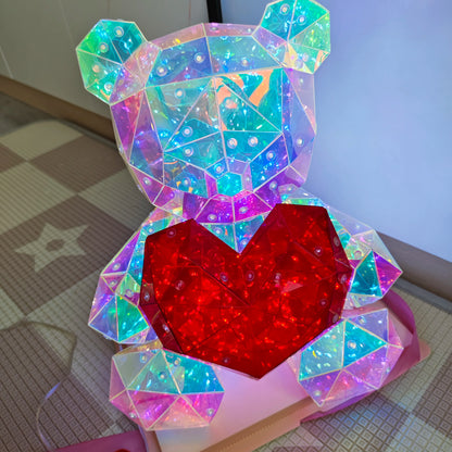 30cm Teddy Bear LED Gift Lamp – Colorful Romantic Light for Girls’ Birthday & Valentine’s