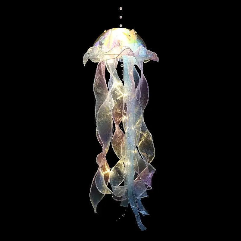Gradient Jellyfish LED Light – Handmade Festival Pendant & Night Decoration for Courtyard Lighting